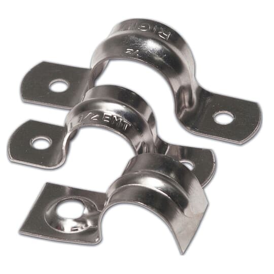 One Hole Snap Strap, Conduit Size 3/4 Inch, Length 1.96 Inches, Width 0.62 Inches, Material Zinc Plated Steel, For use with EMT Conduit