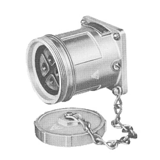 J-Line Basic Receptacle Watertight (Screw Cover), 150 Amp, 3 Pole 4 , with 1.5 Inch Bushing I.D.