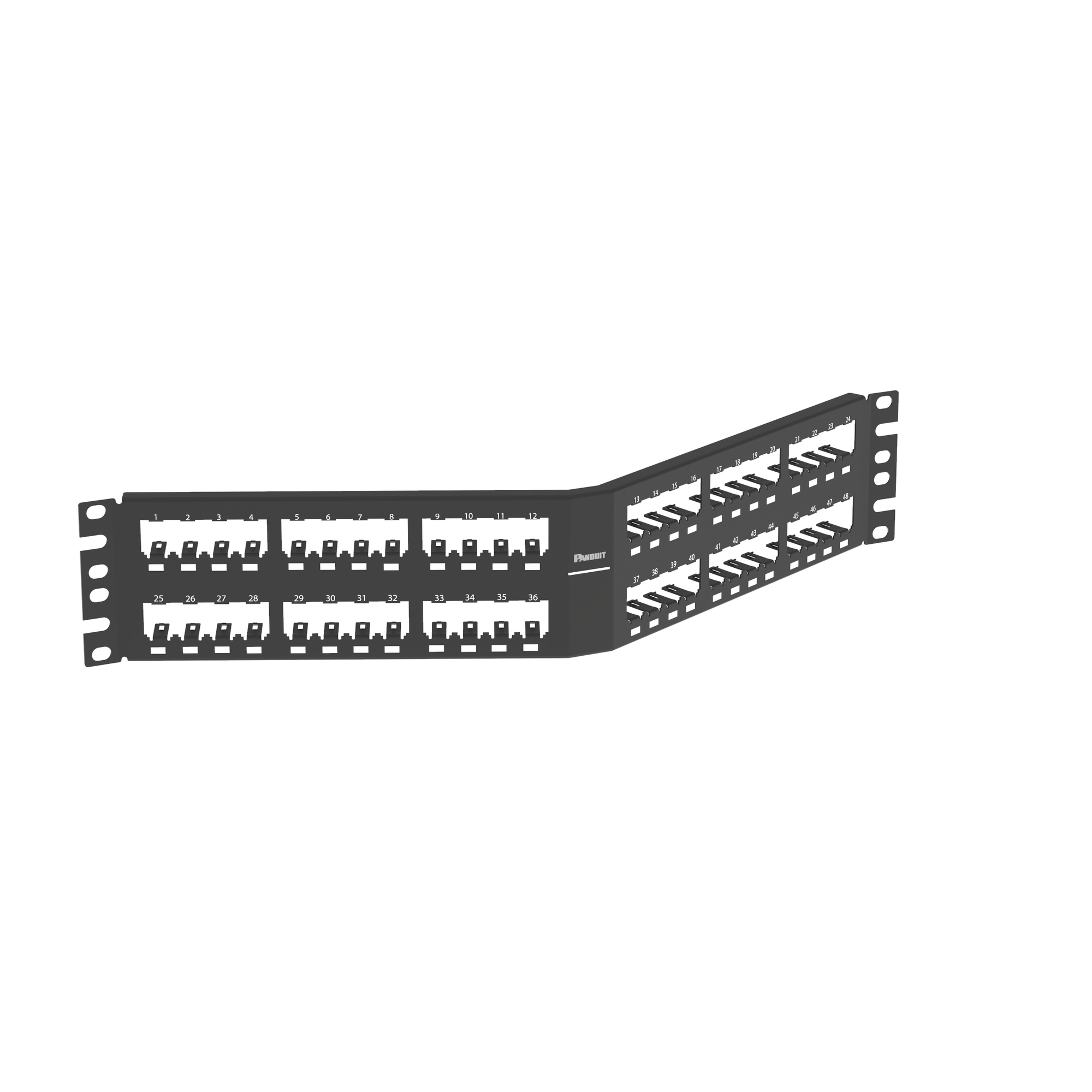 Patch Panel, 48 Port, Angled, All Metal,