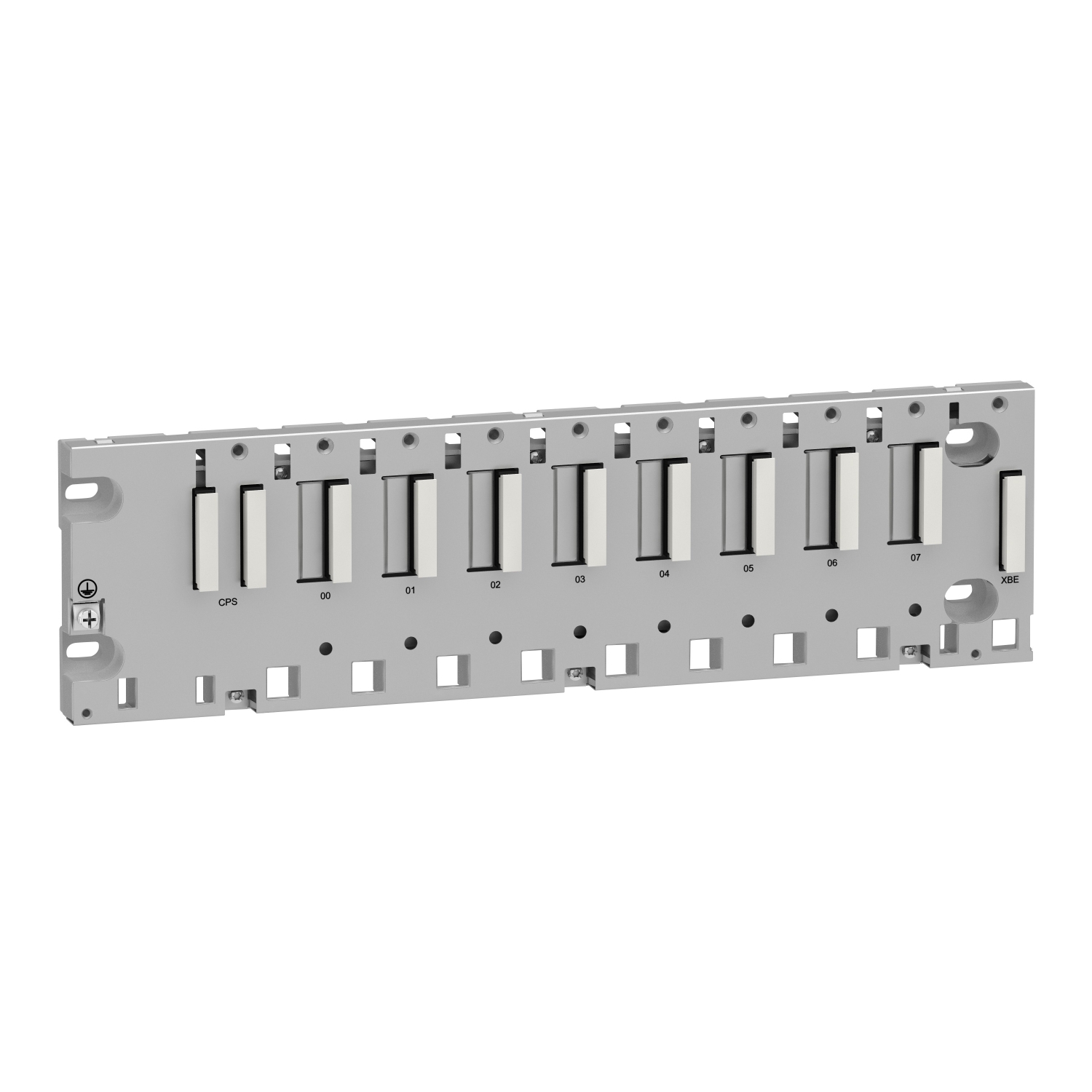 Backplane, Modicon X80, 8 slots, panel, mounting plate or DIN rail mounting