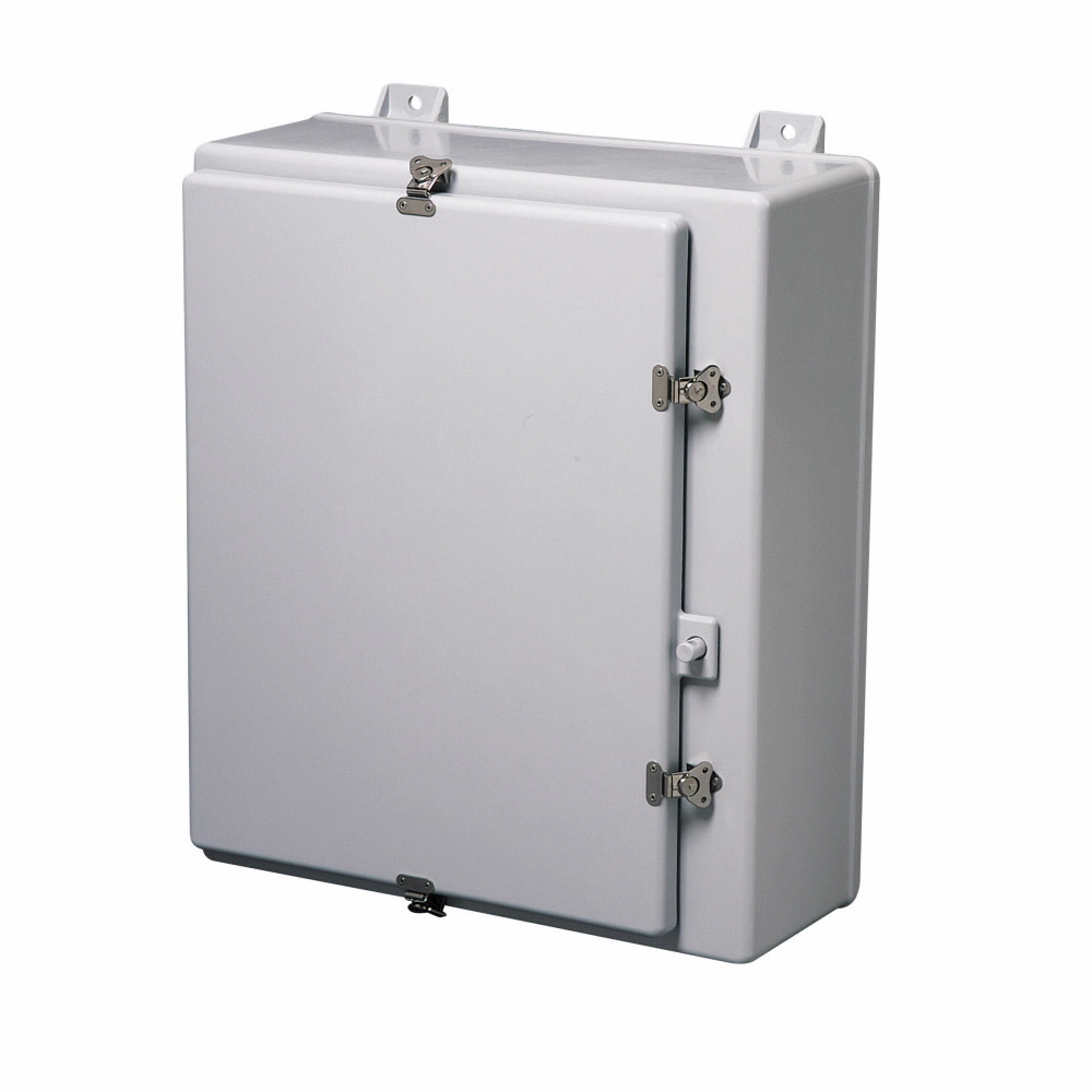 Eaton B-Line series wall mounted panel enclosure, 39.31" height, 10.05" length, 32.50" width, NEMA 4X, Hinged cover, 4XF enclosure, Wall mount, Medium single door, External mounting feet, Fiberglass, Seamless poured in-place gasket