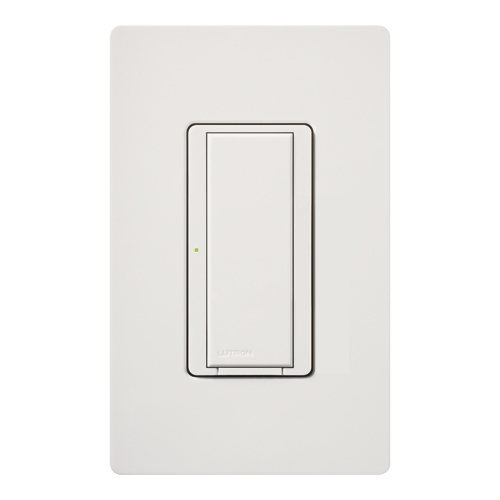 RadioRA 2 two-wire electronic lighting and motor load switch, functions much like standard dimmers and switches, but can be controlled as part of a lighting control system, 1/10 HP in white