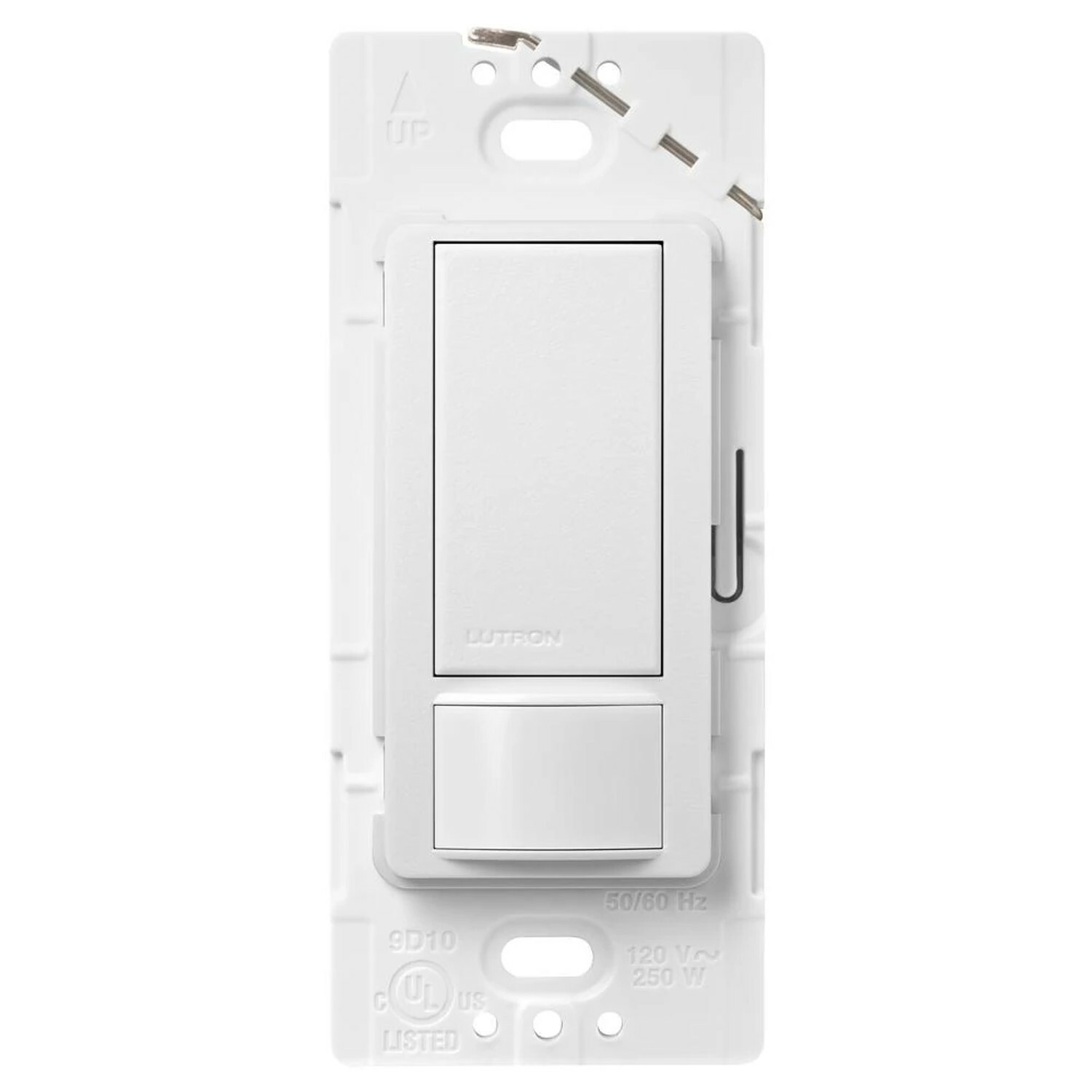 Lutron Maestro Motion Sensor Switch, No Neutral Required, 150W LED, Single Pole, Snow