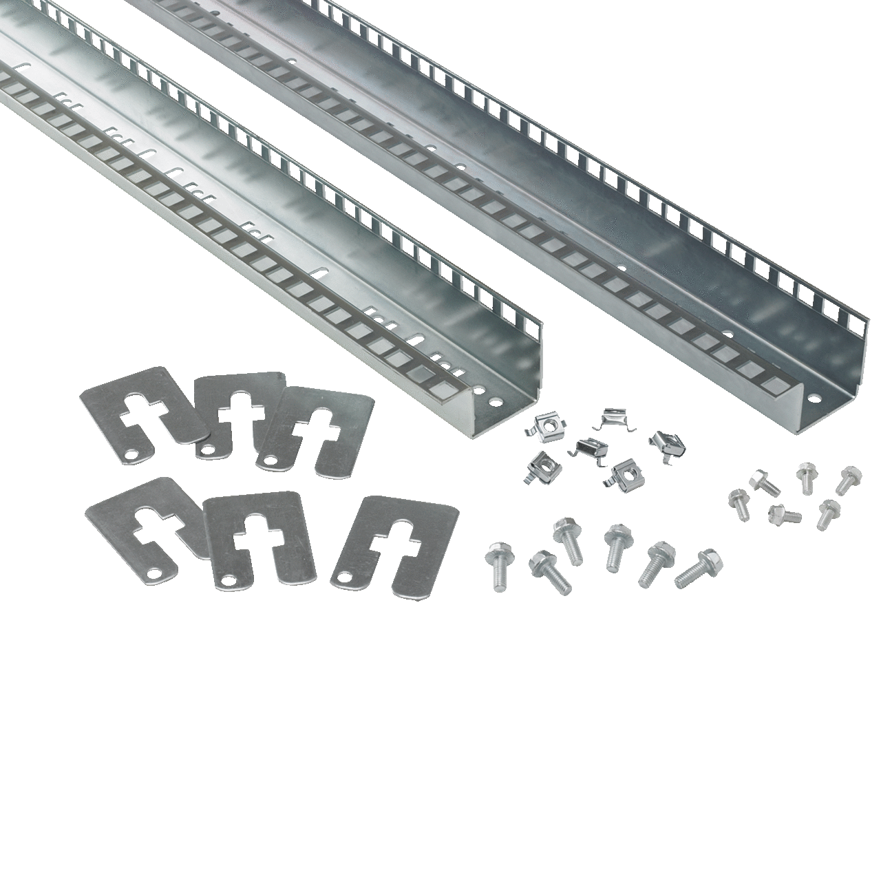 Rack Angle 19-inch Tapped Hole, fits 2200mm, Plated, Steel