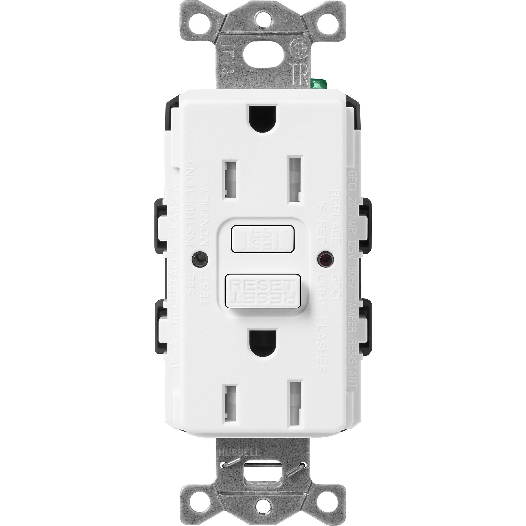 Lutron Claro Tamper-Resistant GFCI Duplex Receptacle, 15-Amp, Snow