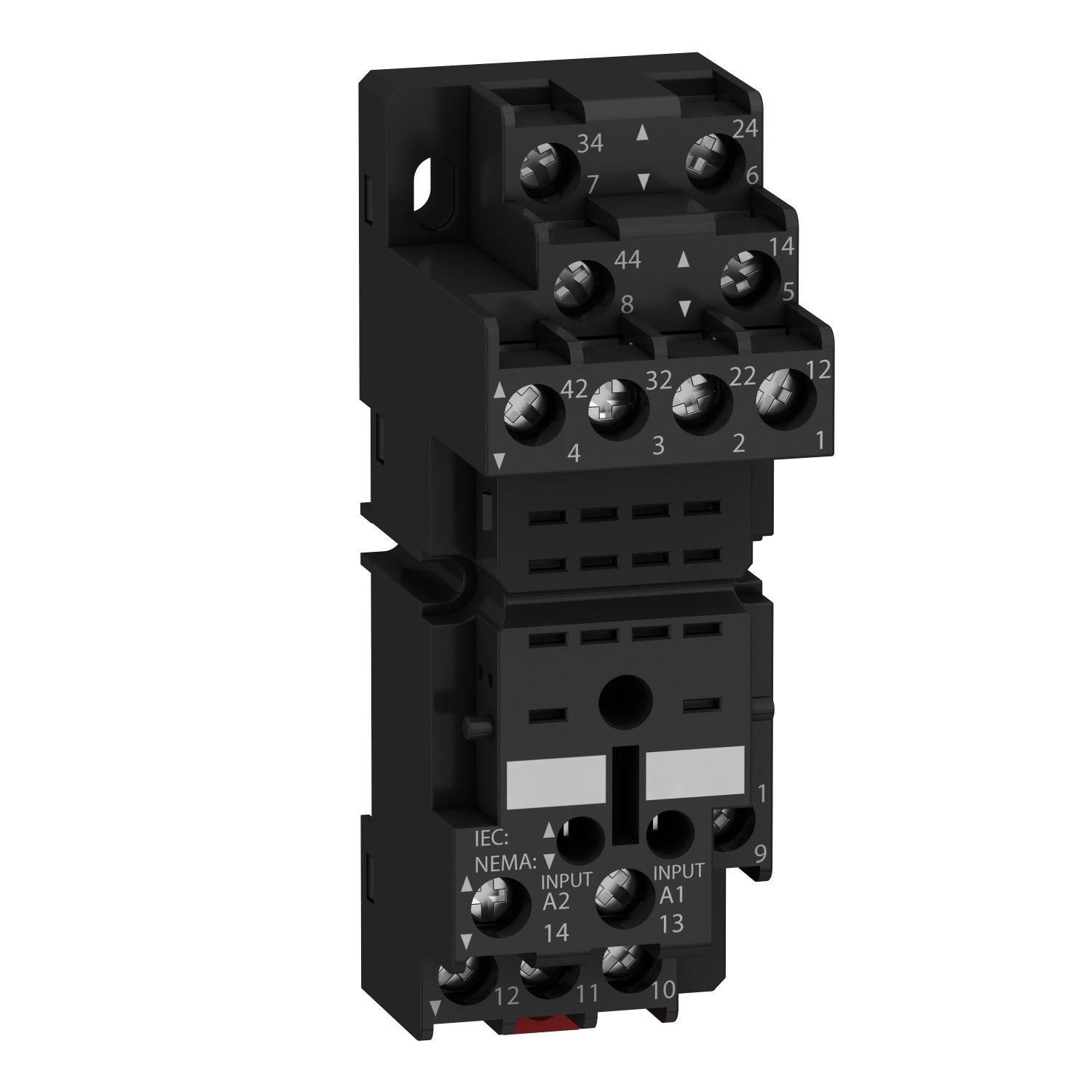 Harmony, plugin relay socket, mixed contact, 10 A, 250 V, screw clamp, for RXM2 or RXM4 relays