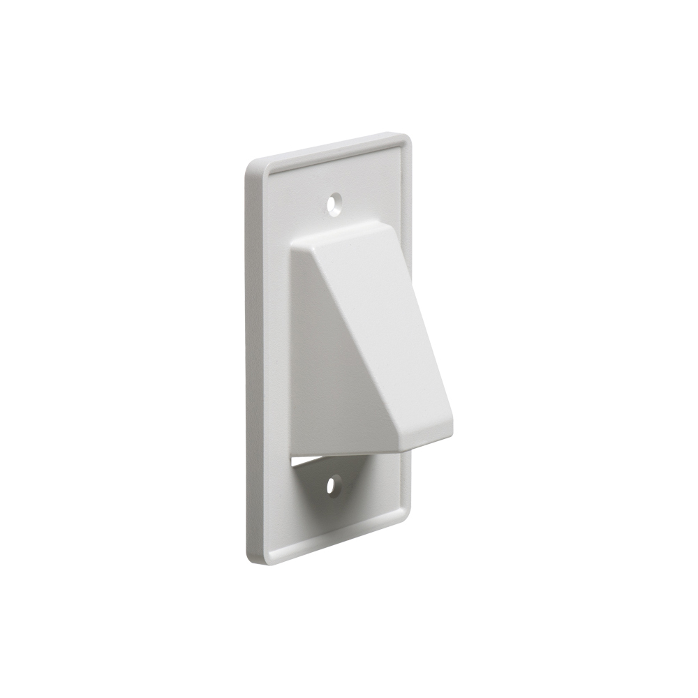 Reversible non metallic cable entrance plate for existing cables. Single Gang. Includes screws that match plate color. Color White