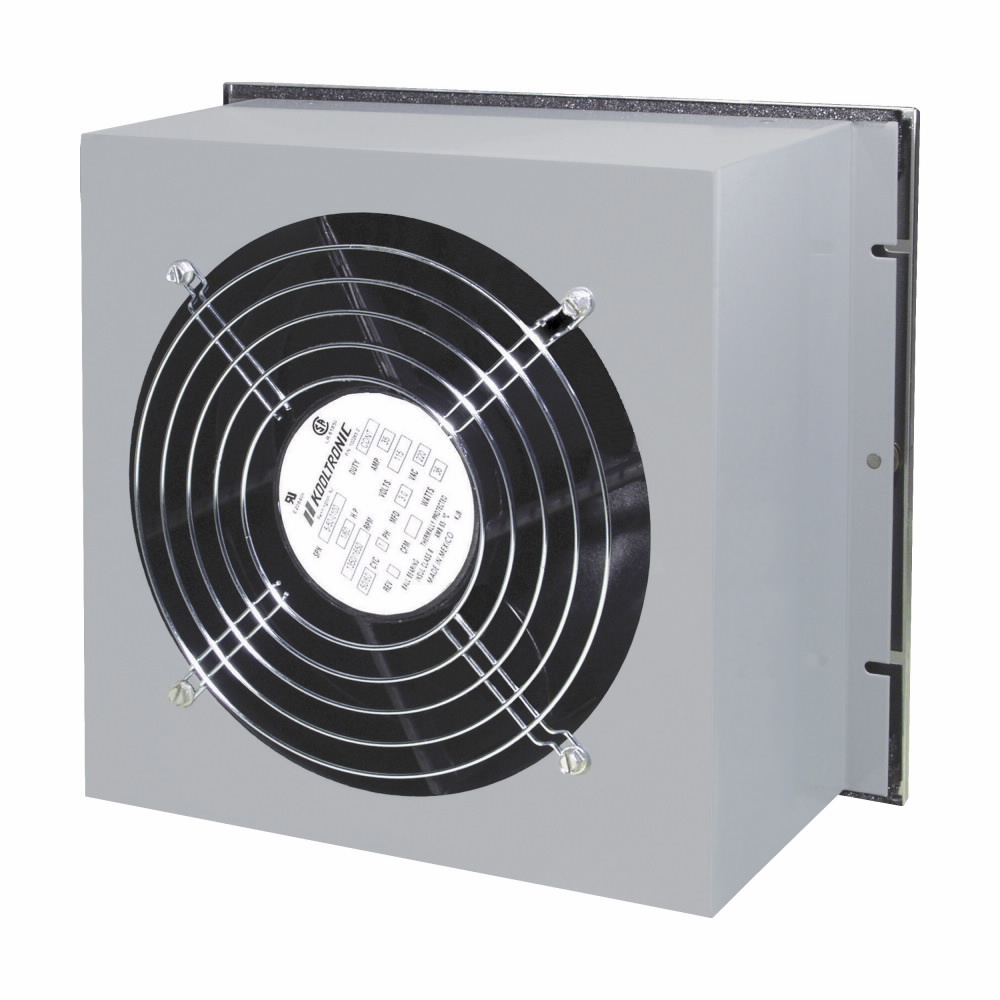 Eaton B-Line series filter fan, NEMA 1, Includes high airflow with low noise operations, Steel, NEMA 1 box fan, Versatile mounting