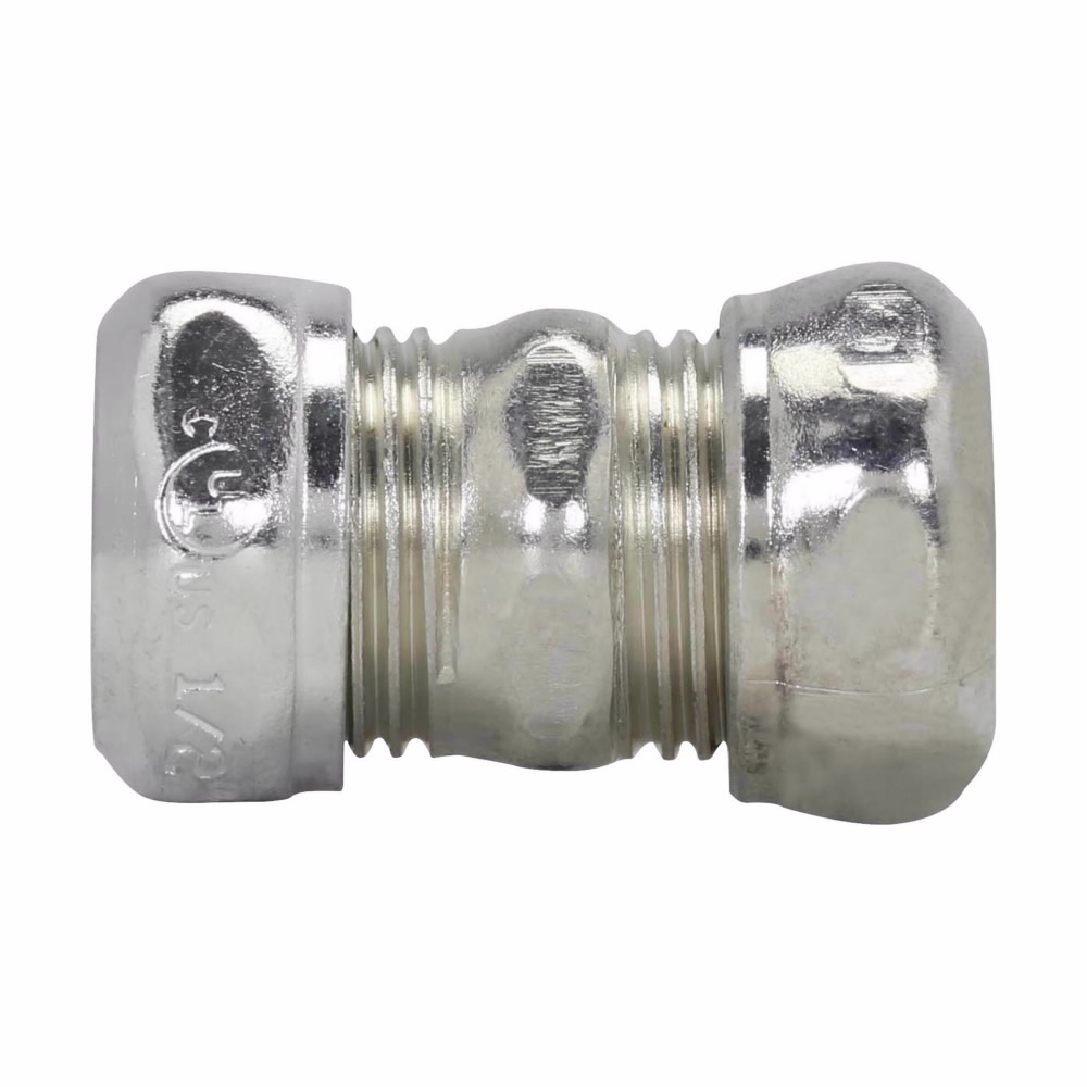 Eaton Crouse-Hinds series EMT compression coupling, EMT, Zinc plated steel, Compression type, 2"