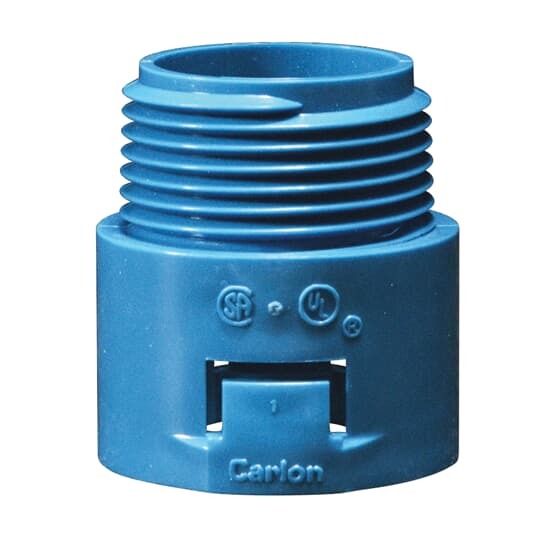 A243F Carlon 1-Piece Flexible Non-Metallic Quick Connect ENT Raceway Adapter, 1 in, Polycarbonate