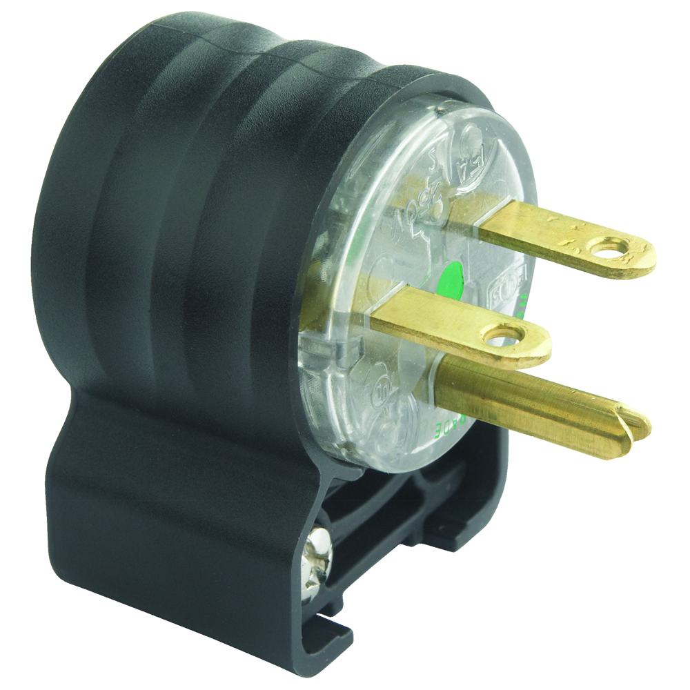 Straight Blade Angle Plug 3way, 20Amp 250Volt Hospital Grade