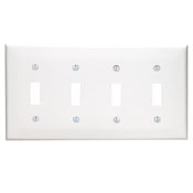 4-Gang Toggle Device Switch Wallplate, Standard Size, Thermoplastic Nylon, Ivory