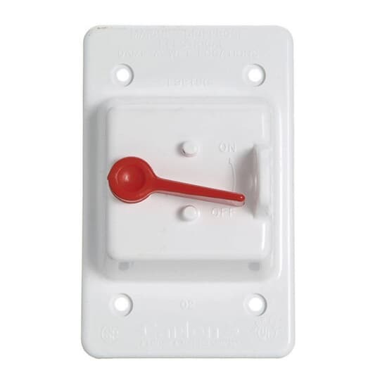 1-gang weatherproof Vertical Mount Toggle Switch Box Cover - White