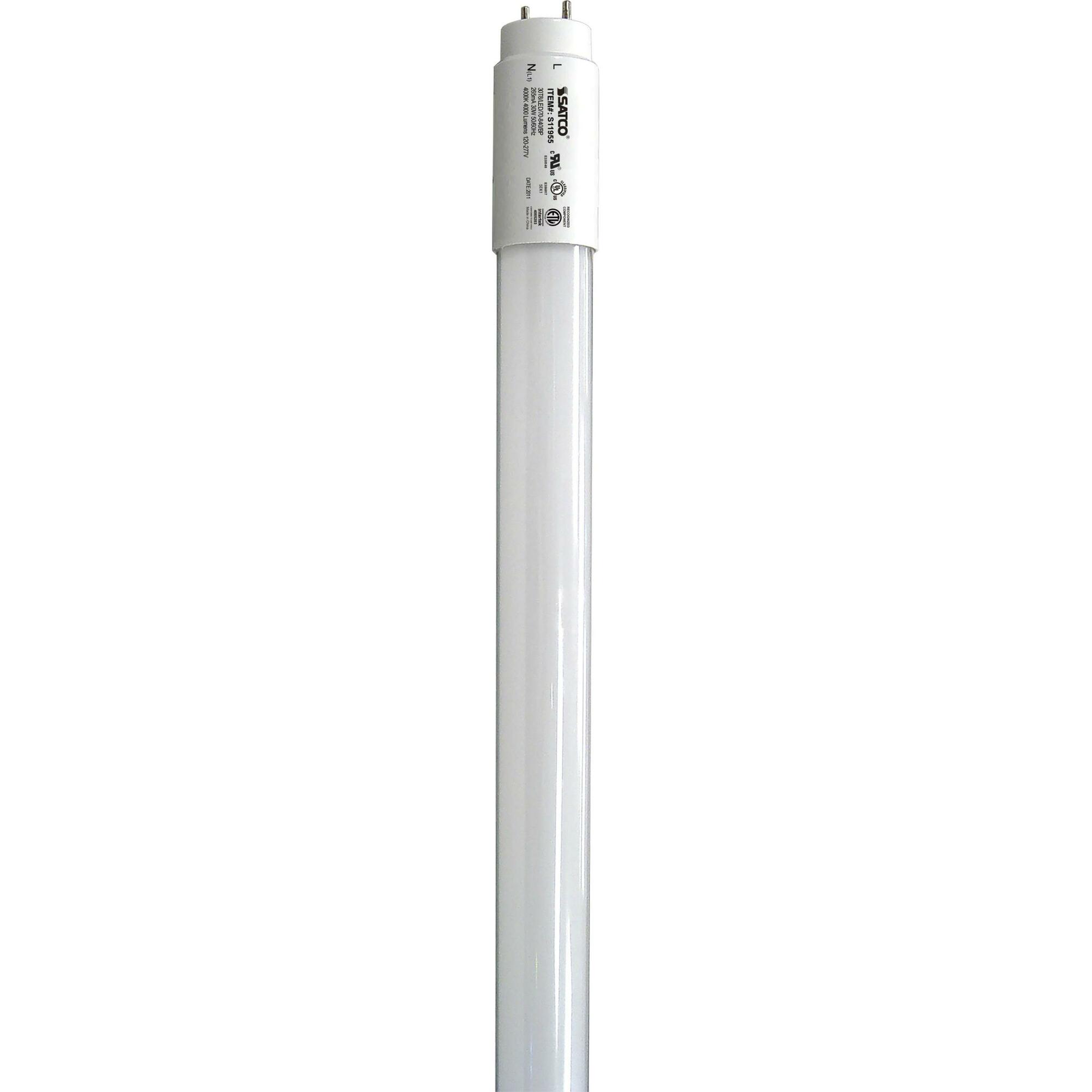 30 Watt T8 LED - Type B Ballast Bypass - G13 Bi-Pin Base - 80 CRI - 4000K - Single Ended