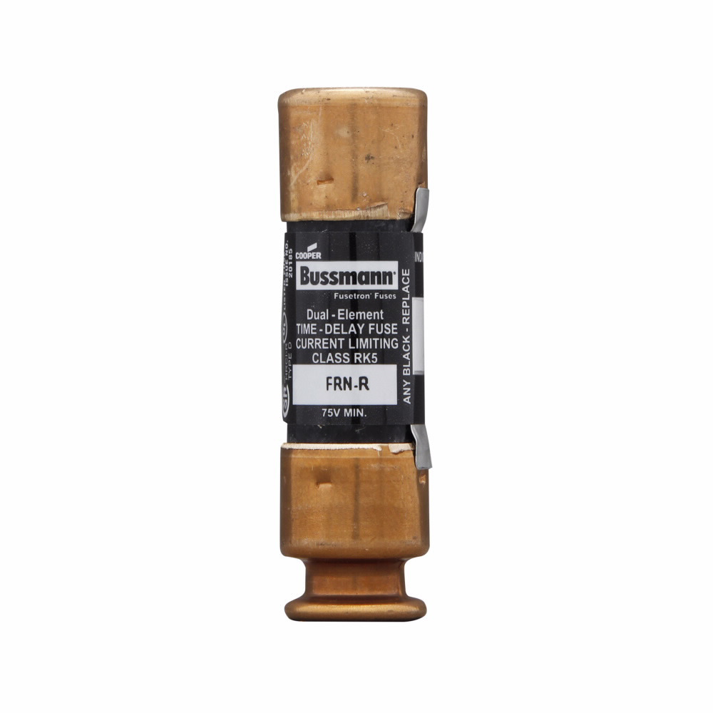 Eaton Bussmann series FRN-R fuse, 25 A, Dual, Class RK5, With Indicator, Ferrule end x ferrule end, 8 sec at 500%, 20 kAIC at 125 Vdc,200 kAIC at 250 V, Standard, 250 V, 125 Vdc