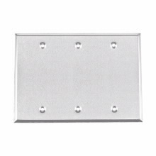 Eaton Crouse-Hinds series weatherproof blank outlet cover, Gray, Steel, Three-gang