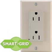 15 Amp, 125 Volt, Tamper Resistant, Decora Duplex Surge Suppressor Receptacle, Straight Blade, Commercial Grade, Self Grounding, Gray