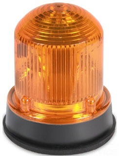 Steady-On Incandescent Beacon, Gray Base, Amber, 120V AC 50/60 Hz, 0.510A