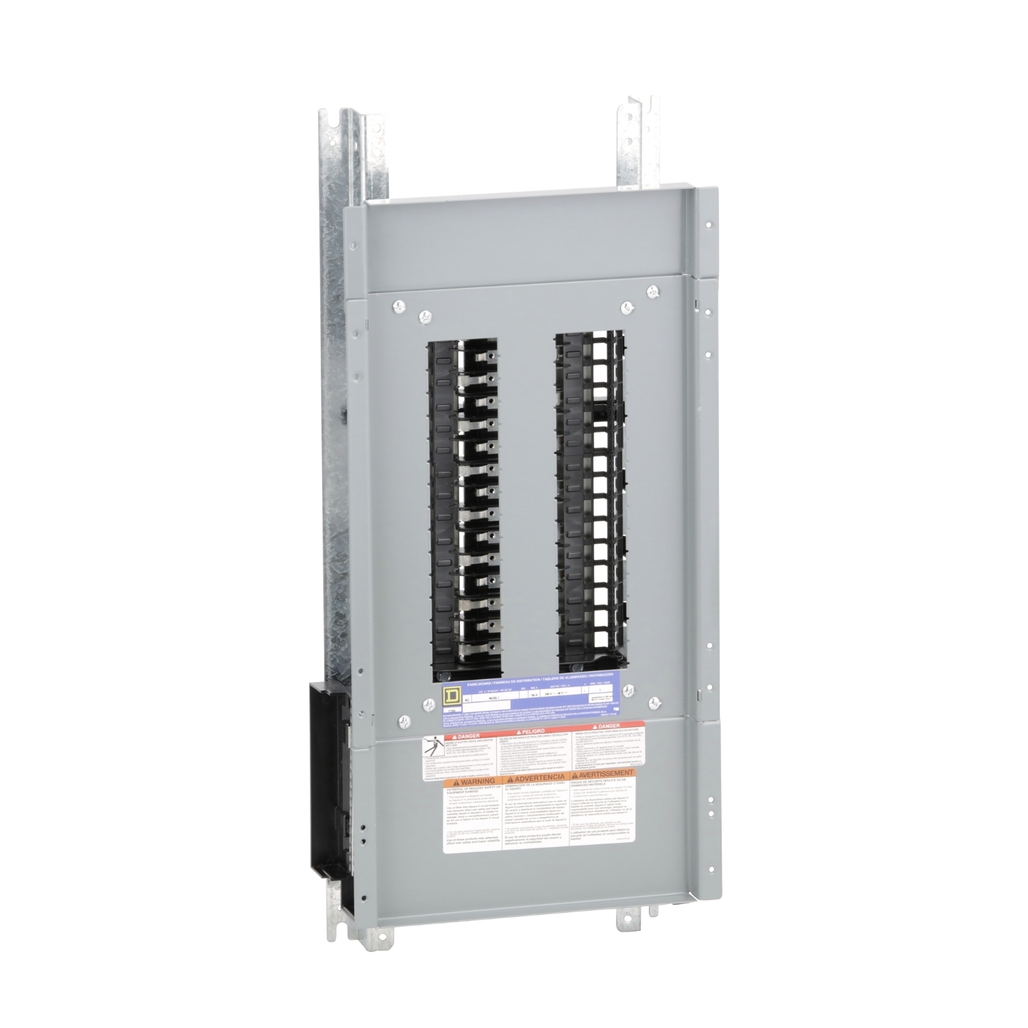 Panelboard interior, NQ, main lugs, 100A, Al bus, 30 pole spaces, 1 phase, 3 wire, 240VAC, 48VDC
