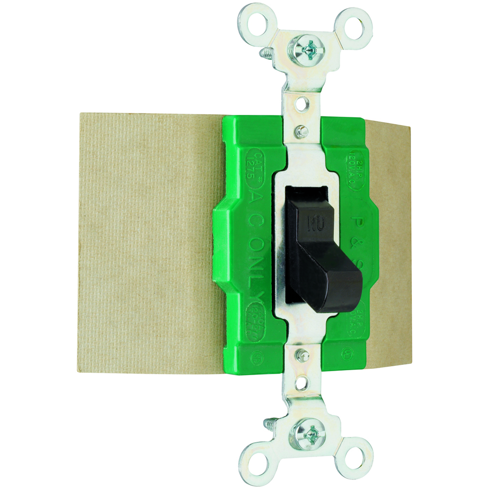30 amps, 120/277 volts, Single Pole, Double Throw Switch, Two-Position, No Center Off, Brown.