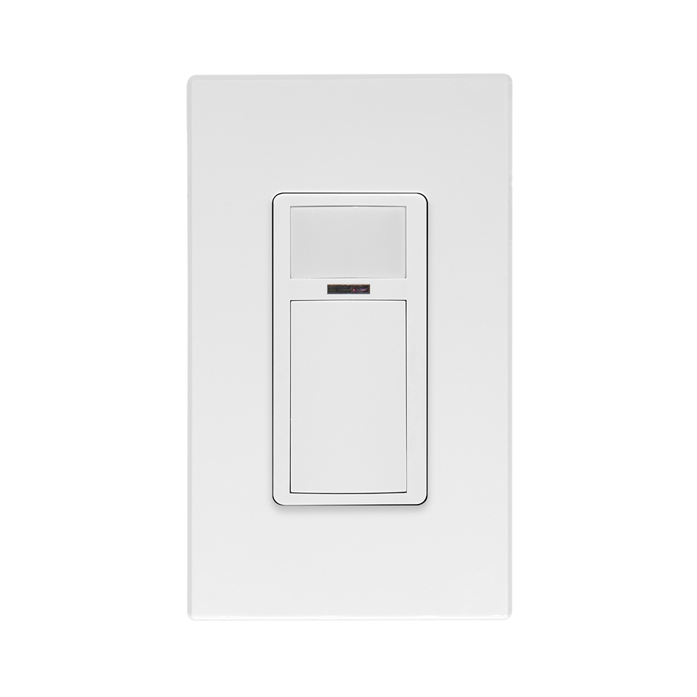 Smart Multi-Tech Wallbox Sensor, App configurable; Auto-ON/Auto-OFF or Manual-ON/Auto-OFF, neutral wire required, 120-277VAC, 50/60Hz; White