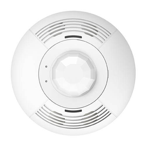 Lutron LOS Series CLNG-mount Occupancy Sensor, Dual Technology self-adaptive with additional contact closure output, relay module option, 20-24VDC, 500 FT coverage, 180 degree field of view in white