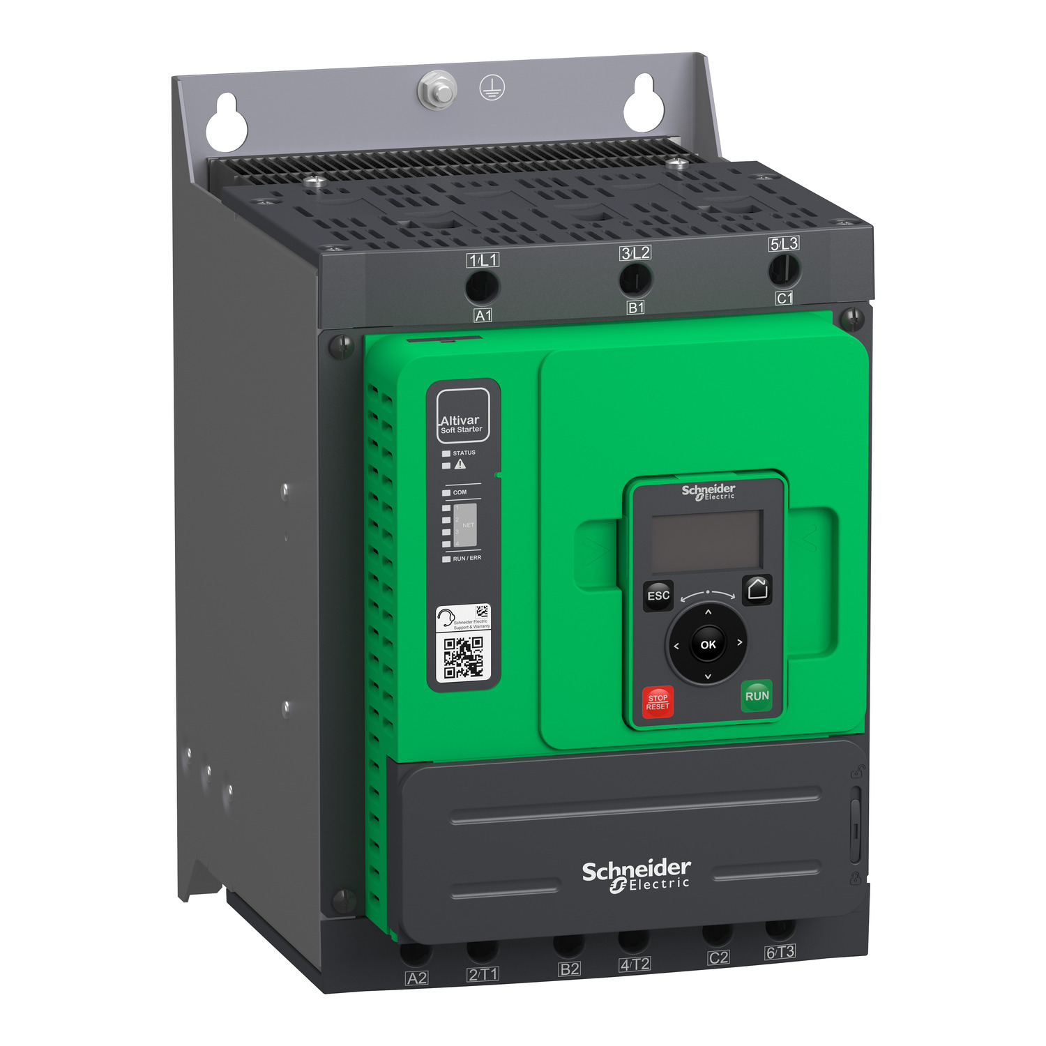 Soft starter, Altistart 480, 110A, 208 to 690V AC, control supply 110 to 230V AC