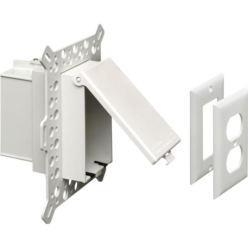 Low profile inbox for foam wall systems. Adjusts from 2-3/4" to 5". White paintable weatherproof while in use cover.