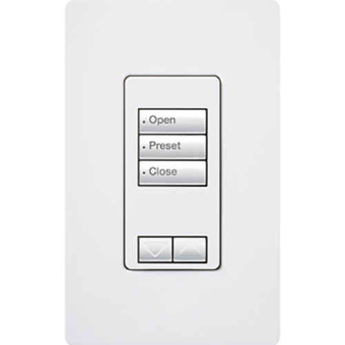 Lutron RadioRA 2 seeTouch Wall Mount Designer Keypad, 3 Button with Raise/Lower- White