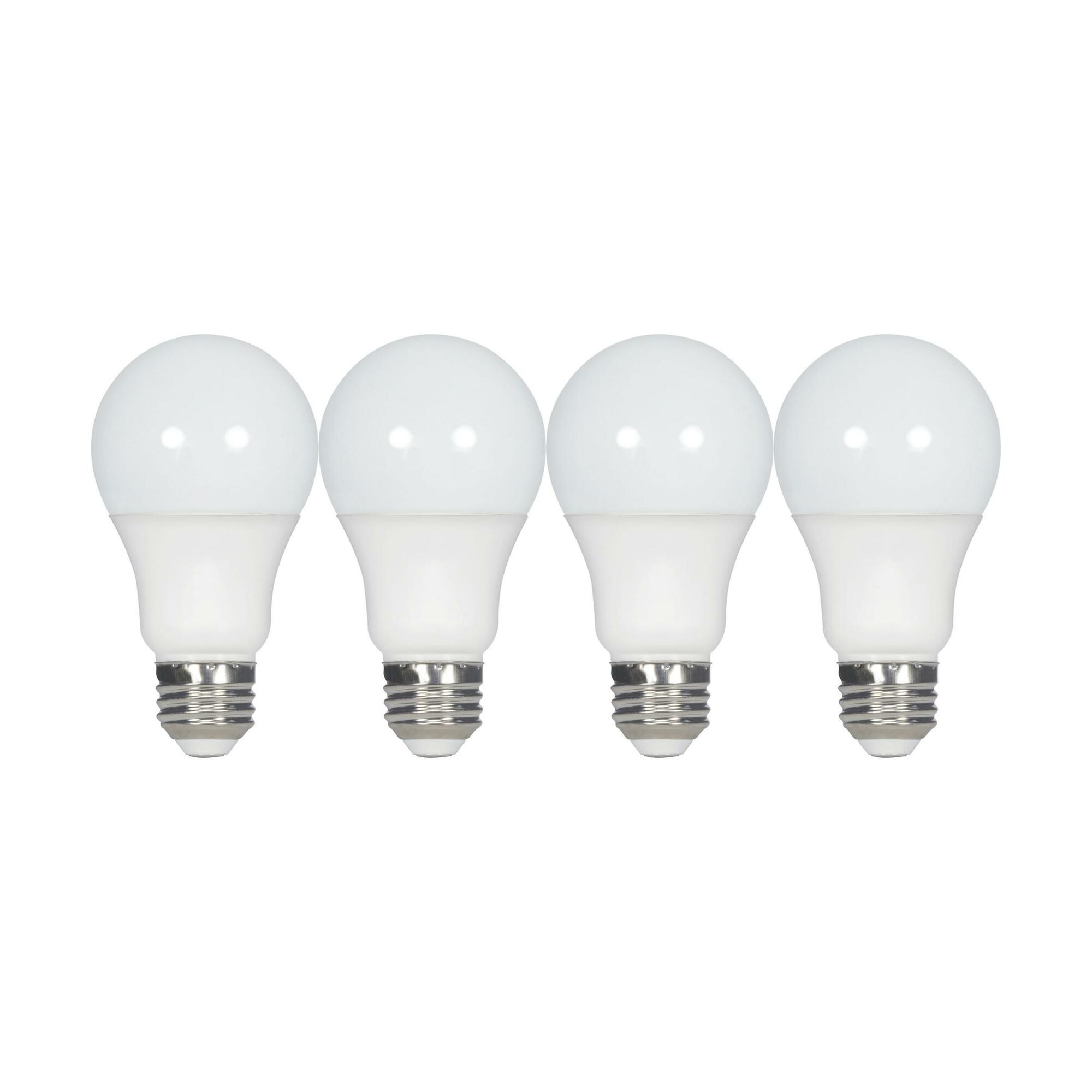 9.5W - A19 LED - Frosted - 5000K - Medium Base - 220 Degree Beam Angle - 120V - Non-Dimmable - 4PK