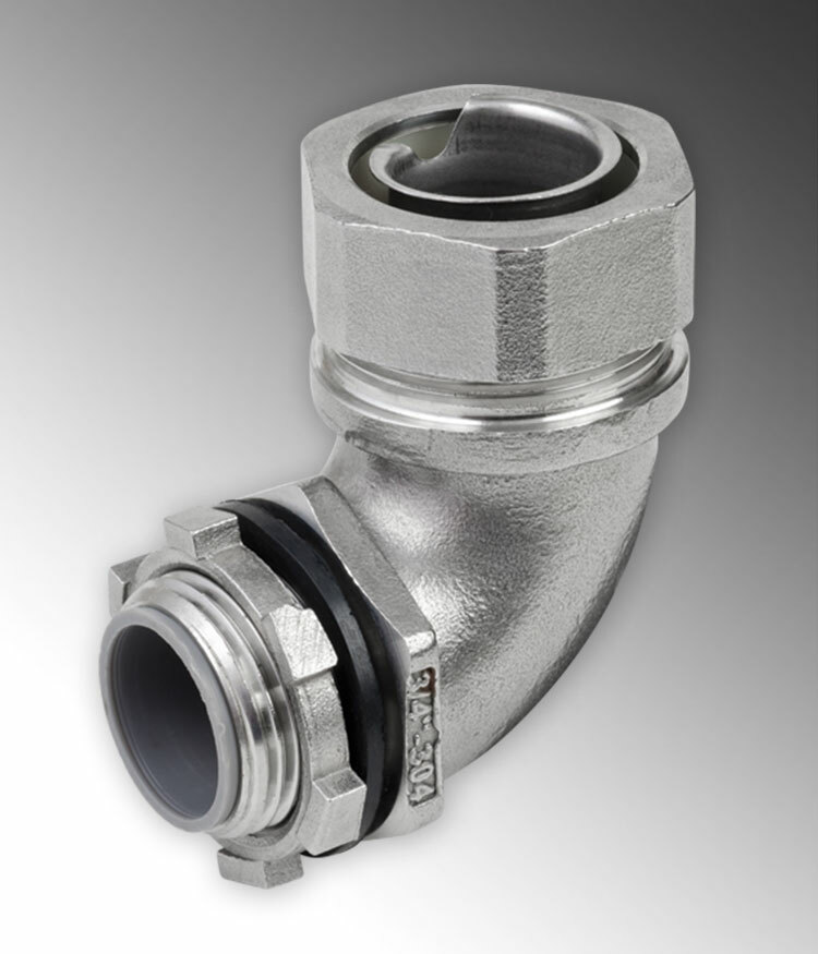 Rigid Stainless Steel 316 Flex Connector 90 Degrees 3/4" Trade Size