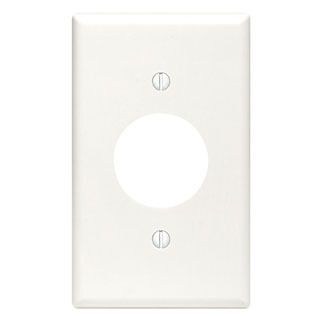 1-Gang Single 1.406-Inch Hole Device Receptacle Wallplate, Standard Size, Thermoset, Device Mount, White