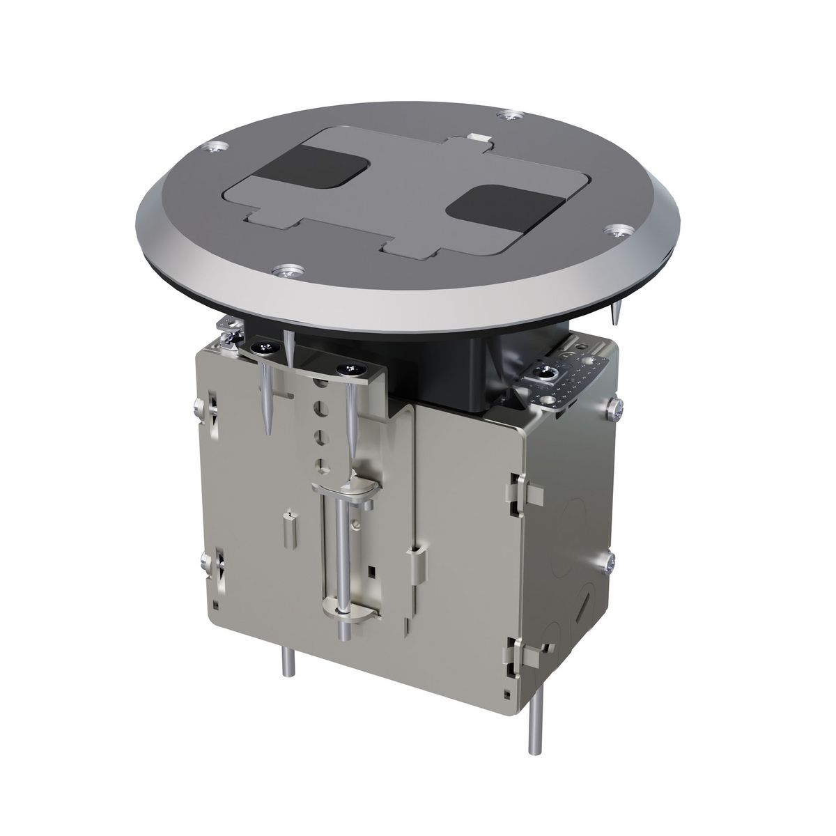 Round, Recessed Floor Boxes - Stainless Steel Finish