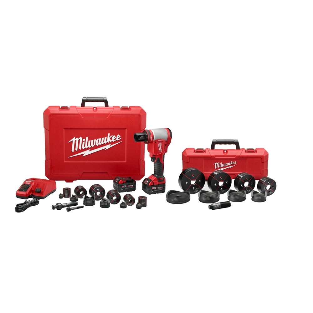 M18 FORCE LOGIC 10-Ton Knockout Tool 1/2 in. to 4 in. Kit