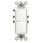 20 Amp, 120/277 Volt, Decora Brand Style Single-Pole / Single-Pole AC Combination Switch, Commercial Grade, Grounding, Light Almond