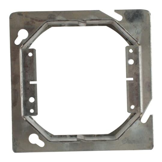 Two Gang Square Cut Tile Wall Cover, 12.5 Cubic Inches, 4-11/16 Inch Square x 1 Inch Raised, Pre Galvanized Steel