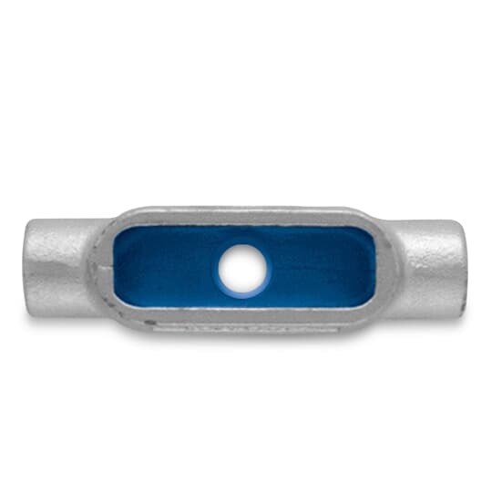 Series 35 T Style 3/4 Inch Conduit Body, Body Material Malleable Iron, Finish Zinc Plating with an Aluminum, Acrylic Coating for Use with Rigid/IMC Conduit