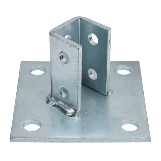 Connector, Diagonal Post Base, Post Height 3-1/2 Inches, Post Length 1-11/16 Inch, Width 1-5/8 Inch, 4 Holes, Hole Diameter 3/4 Inch, Electro Galvanized Steel