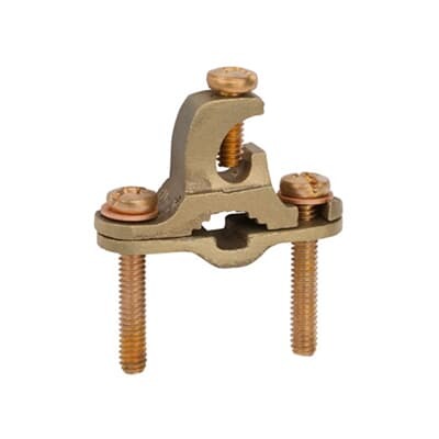 Direct Burial Ground Clamp for Wire Range 10 - 2, Pipe Size 1/2 - 1, Ground Rod Range 1/4 - 1