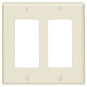 2-Gang Decora/GFCI Device Decora Wallplate, Standard Size, Thermoset, Device Mount, Black