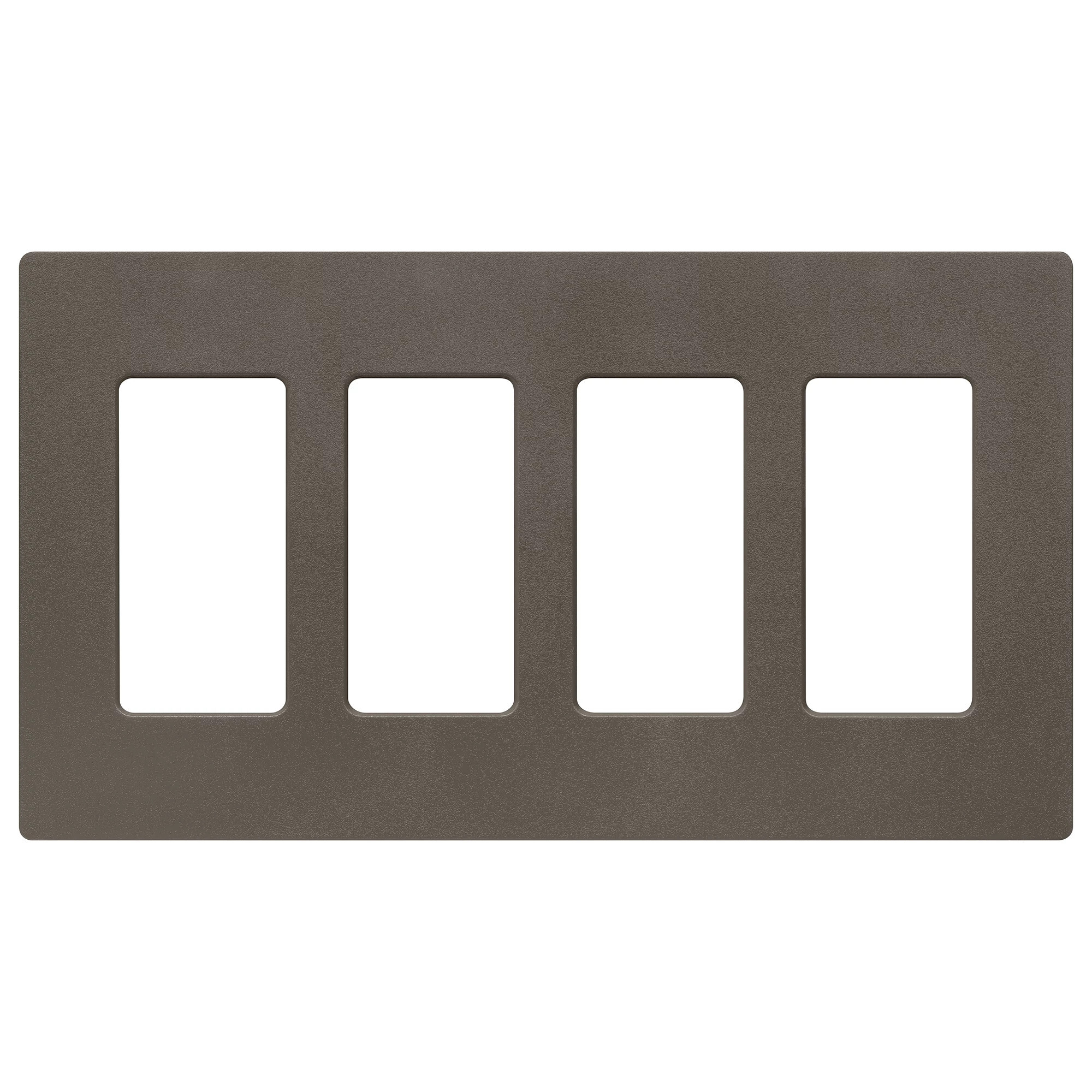 Claro Wallplate, Satin Finish, Four-gang in truffle