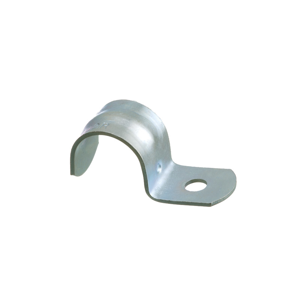 1-1/2" 1-Hole RIGID STRAP, Snap on type, plated steel.