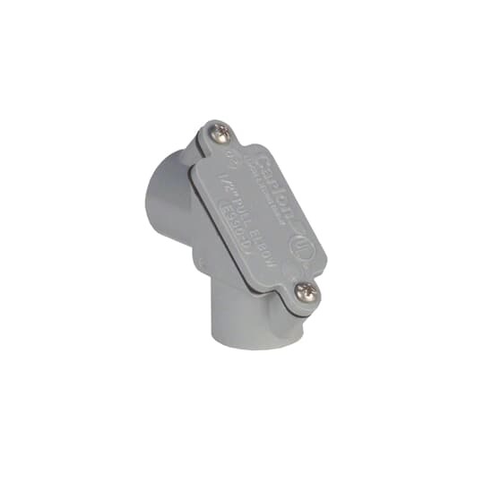 Access Pull Elbow, Size 3/4 Inch, Width 2.531 Inches, Material PVC, Color Gray, For use with Schedule 40 and 80 Conduit