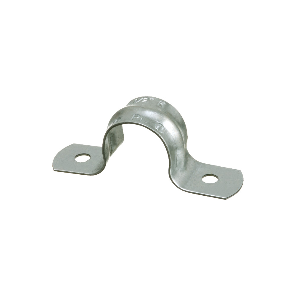 2-1/2" 2-Hole RIGID STRAP, Snap on type, plated steel.
