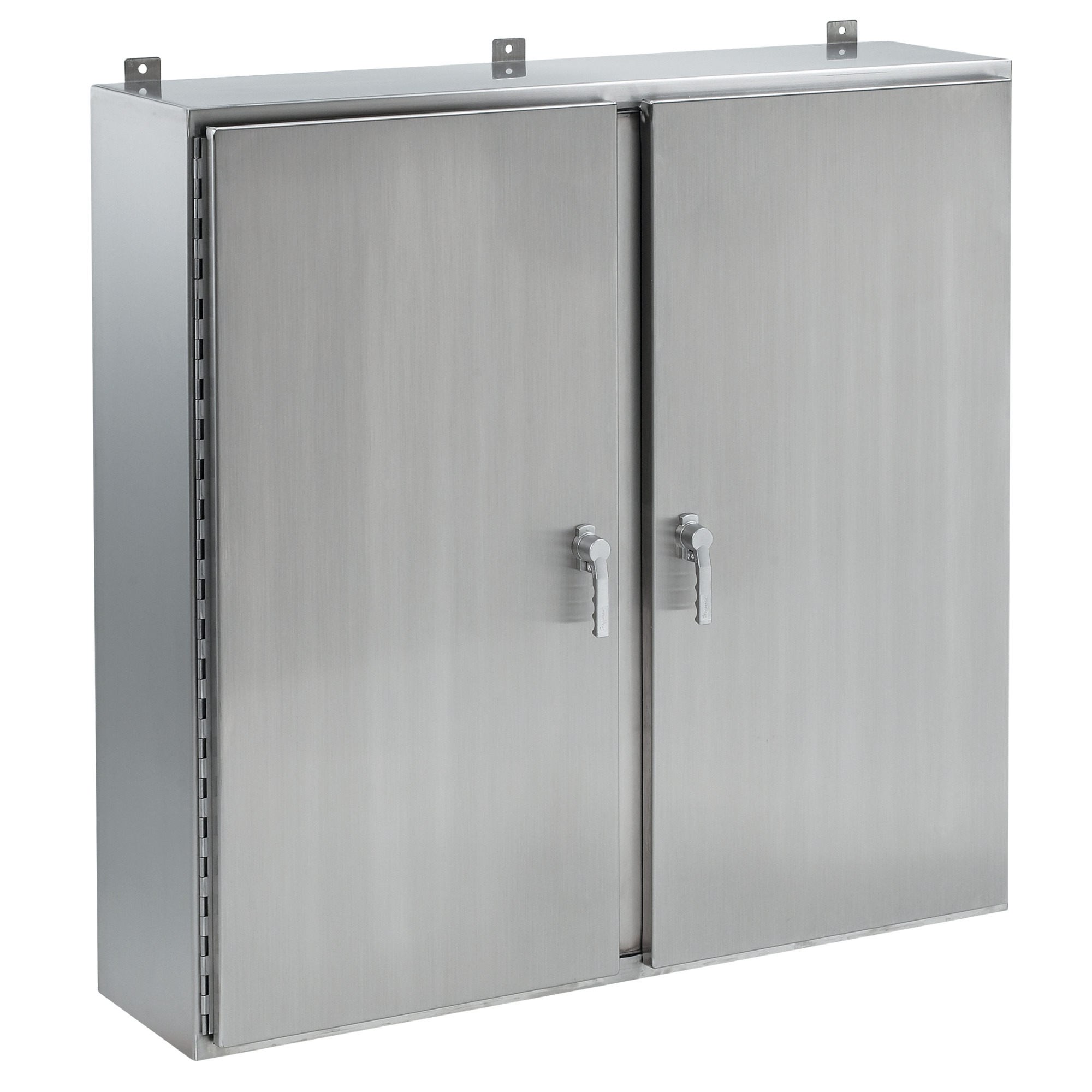 Wallmount 2-Door 3-Point Latch Type 4X, 48x48x12, Brushed, SS 304