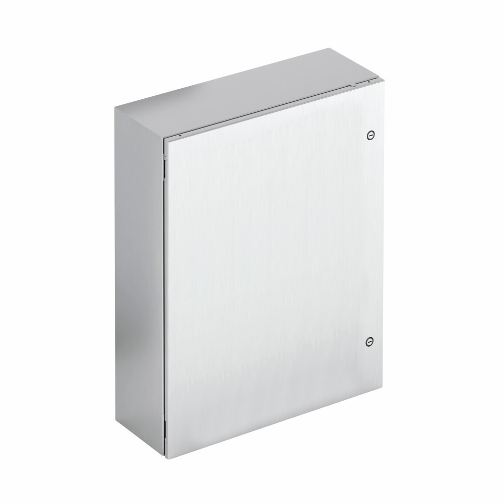 Eaton B-Line series wall mounted panel enclosure,20" height,6" length,20" width,NEMA 4X,Hinged cover,SDSS4 enclosure,Wall mount,Medium single door,Thru holes,opt. external mounting feet,304 stainless steel,Seamless poured in-place gasket