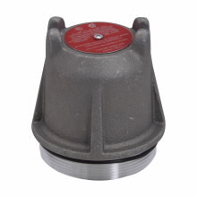 Eaton Crouse-Hinds series Condulet GUA dome cover, 5" cover opening diameter, 4" exterior depth, Copper-free aluminum, 12 thread pitch