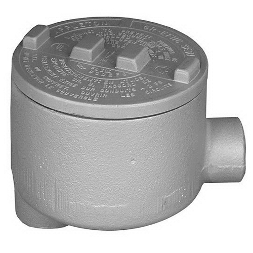 Conduit Outlet Box, LB-Style Dust-Ignitionproof Explosionproof, Series: GR Series, 1/2 in, 3.38 in Cover Opening Size, 18 cu-in, For Use With: Threaded Metallic Conduit System, Aluminum, Epoxy Powder Coated, 3-3/4 in H x 3-3/4 in W x 2-1/4 in D