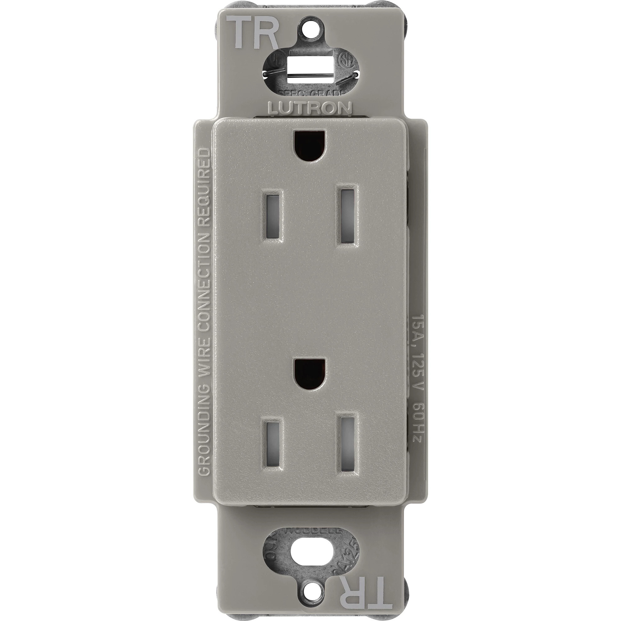 Lutron Claro Tamper-Resistant Duplex Receptacle, 15 Amp, Cobblestone