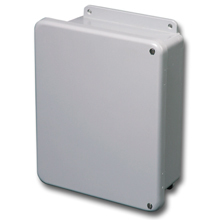 Eaton B-Line series JIC panel enclosure, 11.62" height, 5.06" length, 9.37" width, NEMA 4X, Hinged cover, 4XFCHSC enclosure, Wall mount, Medium single door, External mounting feet, Fiberglass, Seamless poured in-place gasket